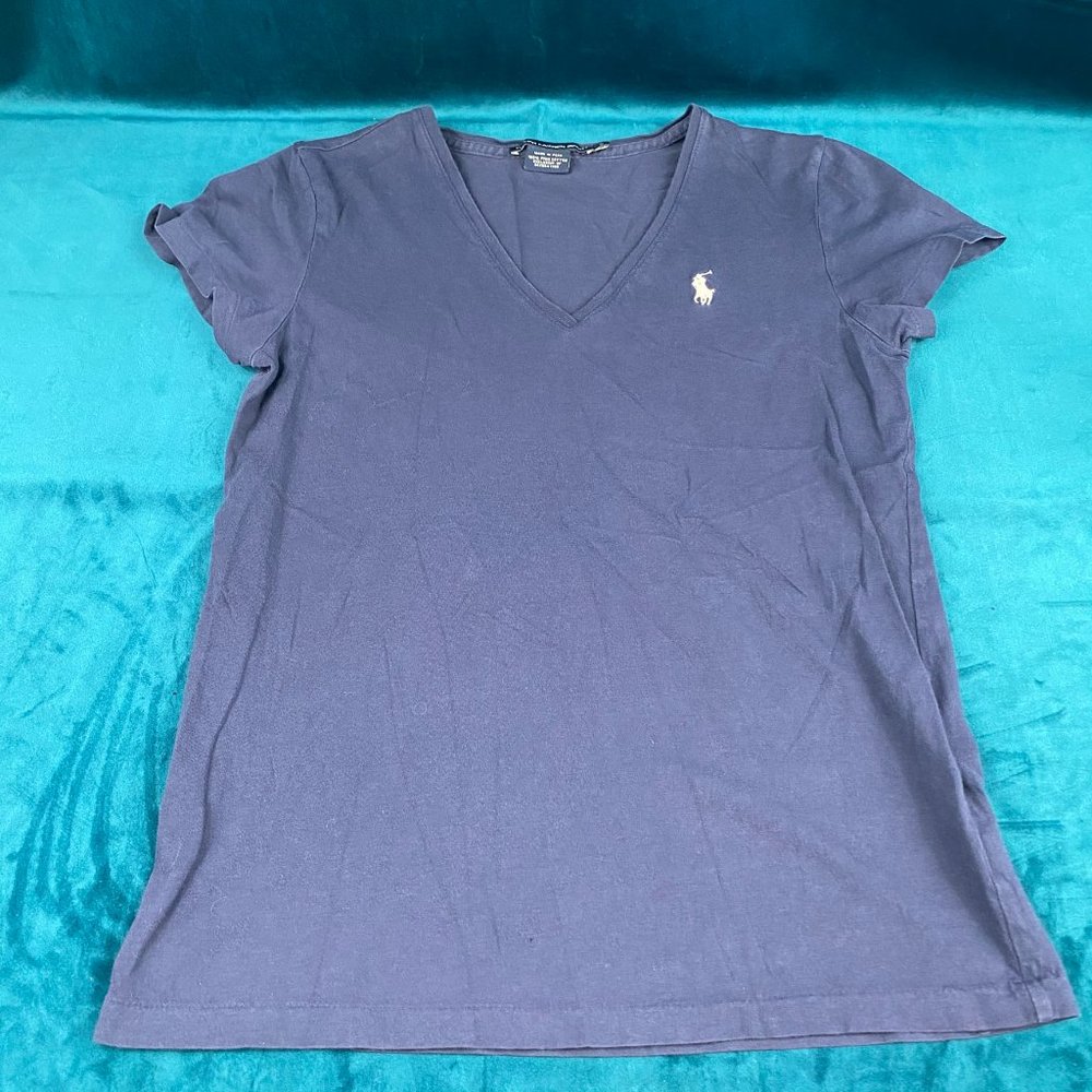 Ralph Lauren Sport Pima Cotton V Neck Tee Blue
